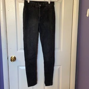 VERY high- waisted black jeans